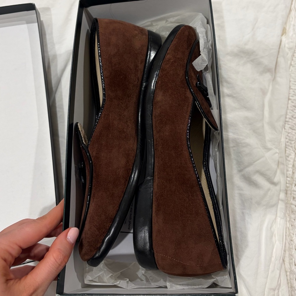Belgian Shoes Midinette Slipper Brown Velvet Loafer - Picture 6 of 6